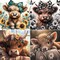 Paint By Numbers Cow Kit for Adults & Kids Beginners – 4 Pack 10x10 Inch DIY Acrylic Canvas Painting Set, Easy Animal Wall Art Kit for Home Decor & Gift